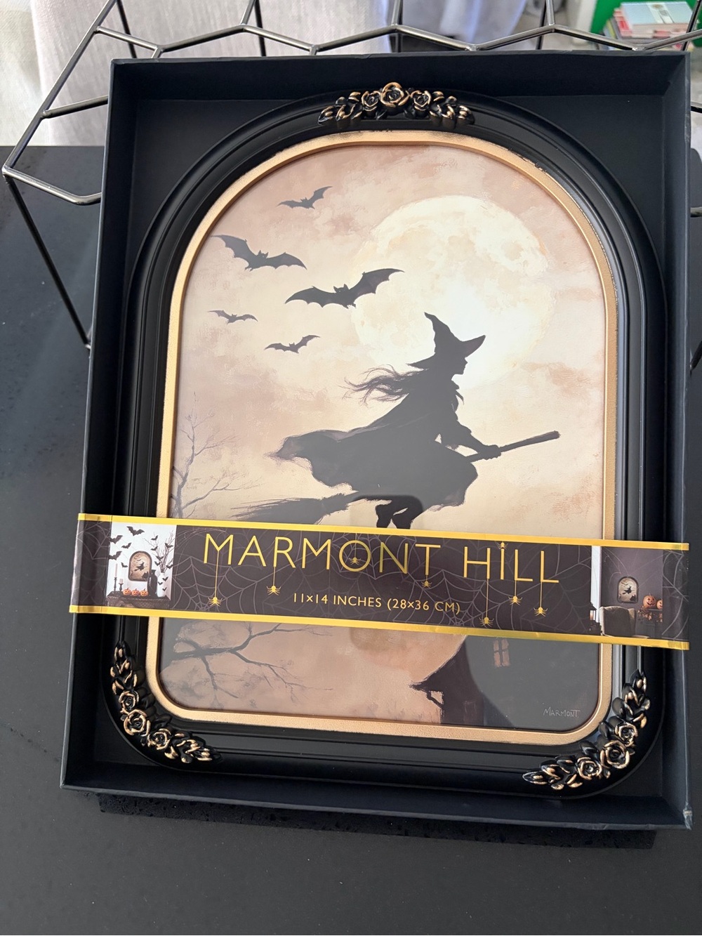 Black & Gold Witch Silhouette Wall Art